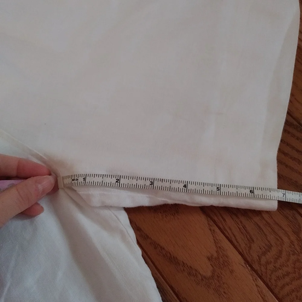 COS Linen Elastic Drawstring High Waisted White Bermuda Shorts - Picture 9 of 15